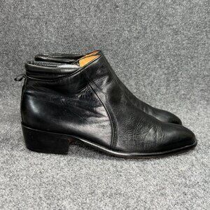 Mario Calugi Ankle Boots Mens Size 12 Black Leather Formal Inside Zip Dress Shoe